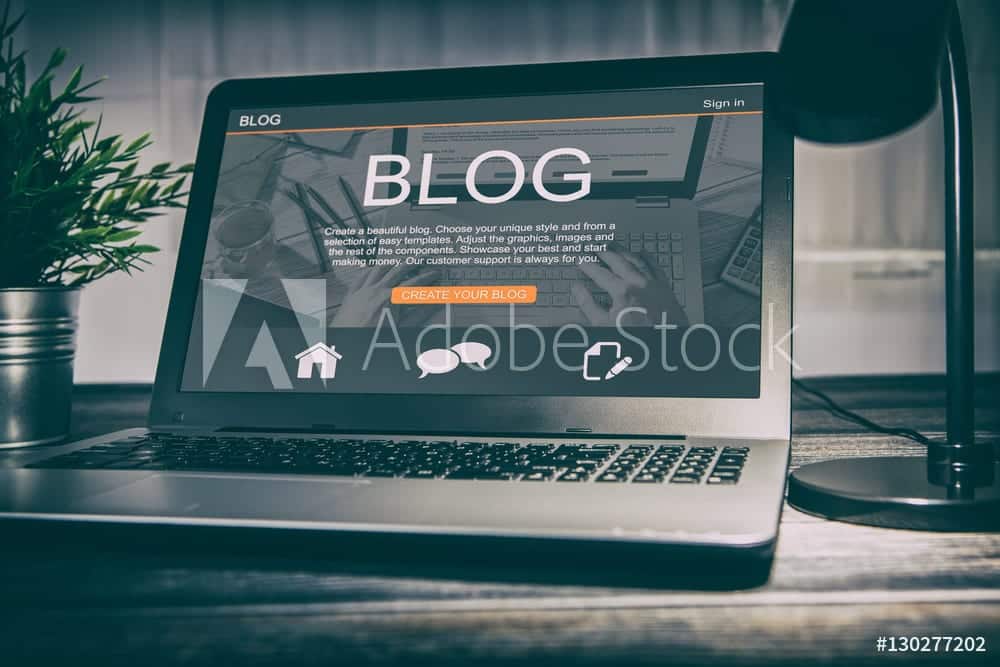 AdobeStock blog on laptop