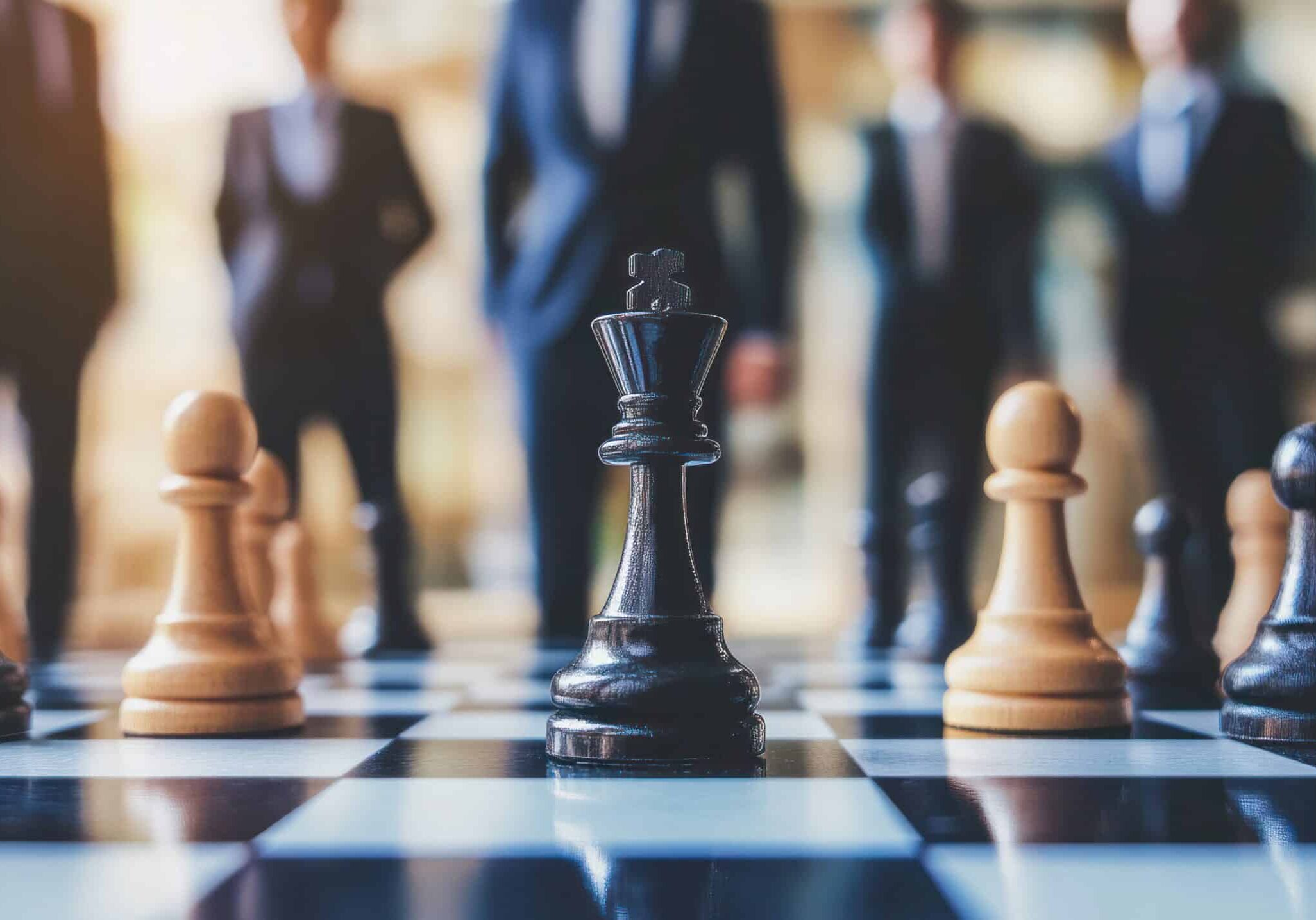 Business leaders in a sharp image, engaged in high-stakes decision-making and team productivity